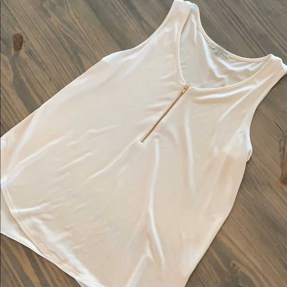 White Zip Tank